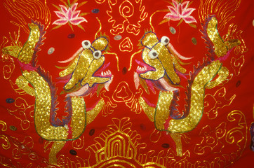 Decorations at Sangingge Temple -  Western Hills in Kunming, Yunnan Province, People's Republic of China
