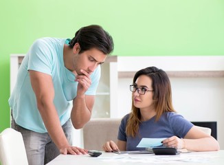 Young family struggling with personal finance