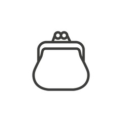 Fototapeta premium Coins purse icon on white background