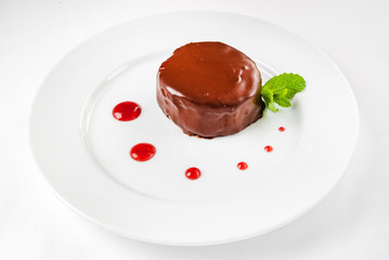 chocolate cake with syrup