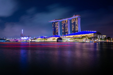 The Marina Bay Sands Hotel at Night in Singapore city