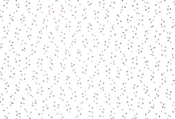 Light Pink, Blue vector background with music symbols.