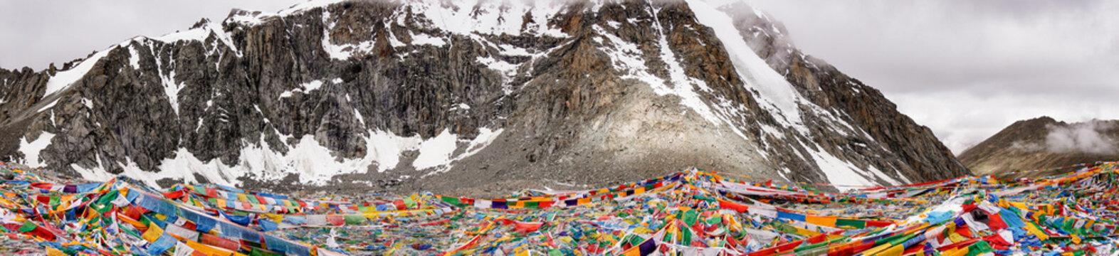 Drolma La Pass on altitude 5650 meters above sea level is the highest point of the ritual route around the Sacred Mount Kailash in Western Tibet.