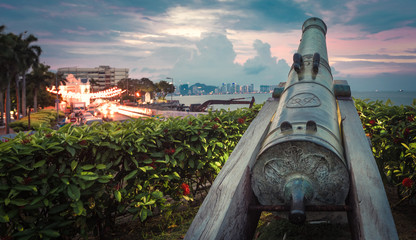 Fort Cornwallis in George Town, Penang, Malaysia. Panorama