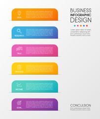 Fototapeta premium Colourful infographic template with 6 steps. Vector