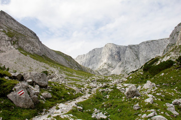 Fototapeta na wymiar View of Hochswab Mountains, Alps, Austria.