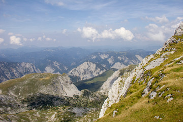 Fototapeta na wymiar View of Hochswab Mountains, Alps, Austria.