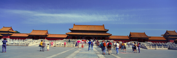 The Forbidden City - Tai he men (Gate of Supreme Harmony) in Beijing in Hebei Province, People's...