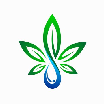 Cannabis vector logo, oil logo design