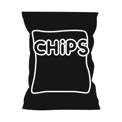 Isolated object of chip and fluted logo. Graphic of chip and crunchy stock symbol for web.
