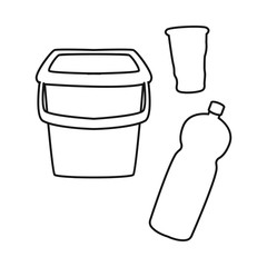 Vector design of plastic and implements logo. Graphic of plastic and rubbish stock symbol for web.