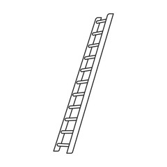 Stepladder vector icon.Outline vector icon isolated on white background stepladder .