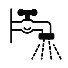 Water Tap Concept, Faucet on White background, bodys cleanliness equipment on white background, Water Supply Symbol 