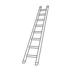 Ladder vector icon.Outline vector icon isolated on white background ladder.