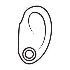 Piercing of ear vector icon.Outline vector icon isolated on white background piercing of ear .