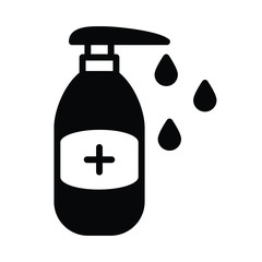 Hand Sanitizer Concept, Coronavirus prevention Symbol, personal hygiene equipment on white background, Alcohol Gel for Disinfection Body Parts Vector Icon design