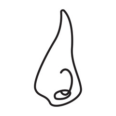 Piercing of nose vector icon.Outline vector icon isolated on white background piercing of nose.