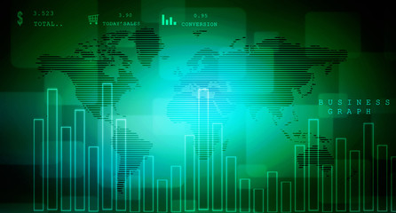 2d rendering Stock market online business concept. business Graph 
