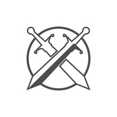 Sword weapon vector logo template illustration design