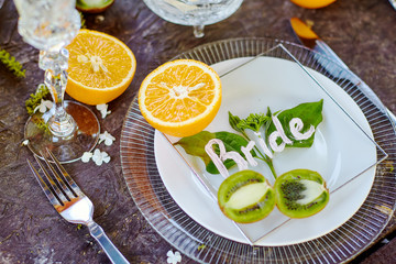 wedding decor on the table