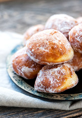 Homemade donuts with sugar topping