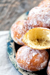 Homemade donuts with sugar topping