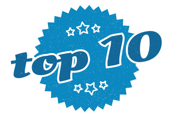 top 10 sign. top 10 round vintage retro label. top 10