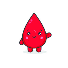 Blood Cute Character Vector Illustration