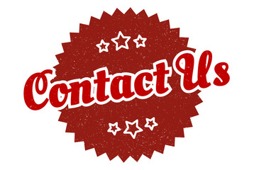 contact us sign. contact us round vintage retro label. contact us
