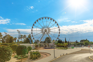 Seville's Ferris wheel located in the Prado de San Sebastian, Seville city, Andalusia, Spain.