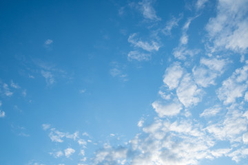 blue sky with cumulus clouds