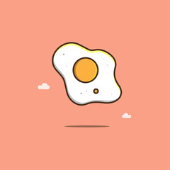 Fried eggs flat vector illustration
