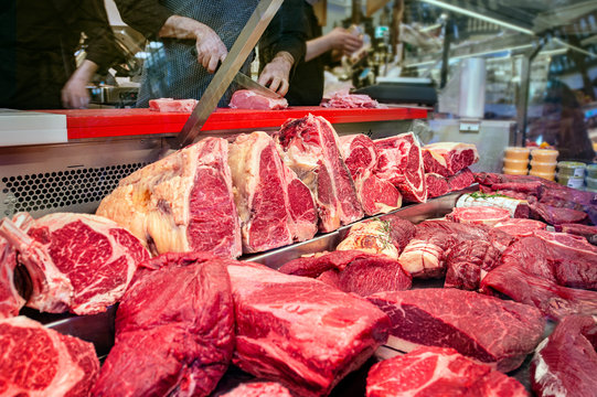 Slices Of Fresh Chilled Meat From Store