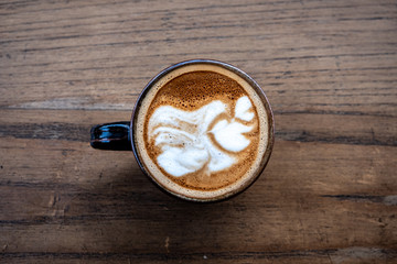 Vegan latte, vegan latte is made by almond milk, vanilla and coffee