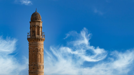 Fototapeta premium Minaret of Ulu Cami, also known as Great mosque of Mardin, Mardin, Turkey