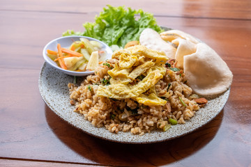 Traditional Indonesian dish its name is Nasi Goreng