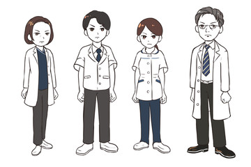 握り拳を作る医療関係者