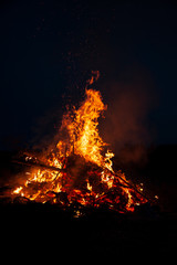 Traditional Finnish easter bonfire to banish witches.