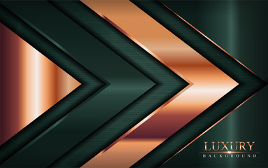 Luxury dark green background combine with golden bronze lines