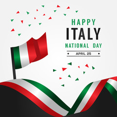 Fototapeta na wymiar Italy Liberation Day Vector Design Illustration For Celebrate Moment
