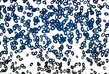 Dark BLUE vector background with bubbles.