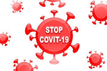 Corona Virus, Covit-19, 2019-nCOV, Stop Icon Illustration