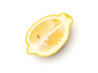 Half of lemon isolated on white background