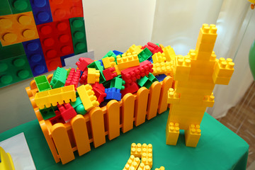 block pieces can be assembled and connected in many ways, to construct objects vehicles, and buildings. Anything constructed can then be taken apart again, and the pieces used to make other object.