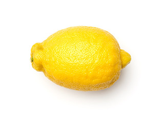 One lemon isolated on white background