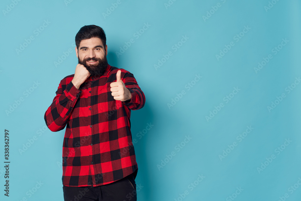 Wall mural young man with boxing gloves