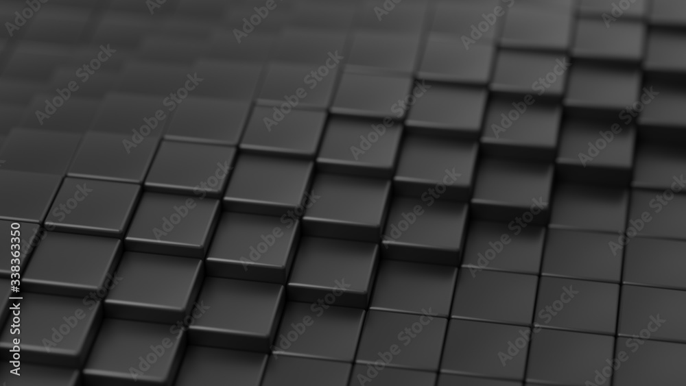 Aufkleber black shiny abstract geometrical cube array pattern background