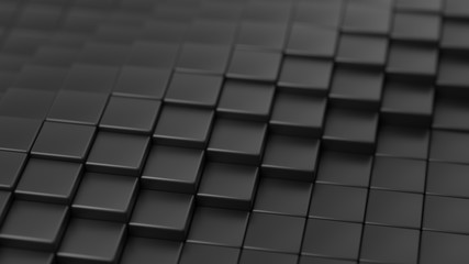 Black shiny abstract geometrical cube array pattern background