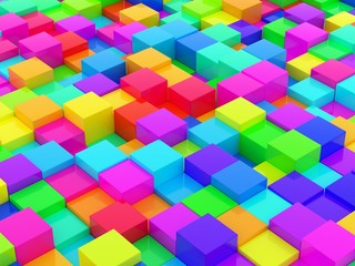 Colorful spectrum rainbow cubes geometrical background texture