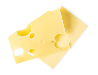 cheese slice on a white background